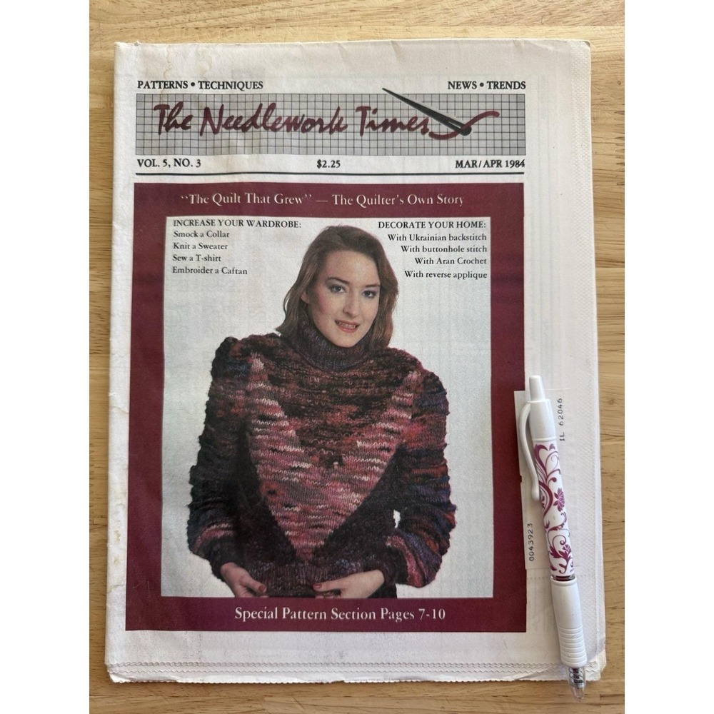The Needlework Times Publication Mar /‎ April 1984 VTG Smocking Knitting Etc